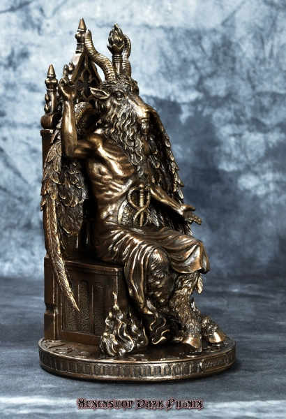 Hexenshop Dark Phönix Baphomet auf Thron Figur